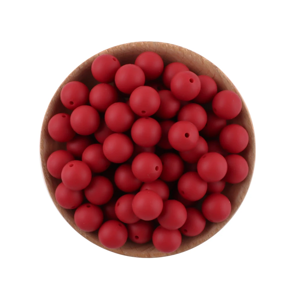 Silicone Round Beads for DIY Jewelry and Craft Projects - 20 Piece Set, 15mm