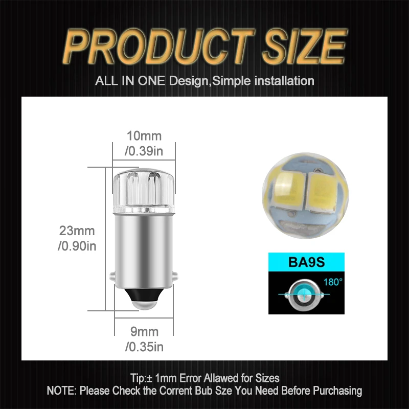 ڵ ׸ LED ȣ , 10x BA9S T4W, T2W, T3W, H5W, 2 LED 2835, SMD, DC12V, 12913, 12910 12929