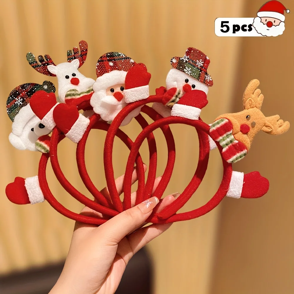 Interesting Christmas elements such as reindeer, snowmen, and Santa Claus accessories headband, as a Christmas gift for girls
