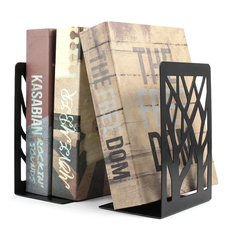 2 Pcs Treelike Desktop Bookends Office Desktop Book Organizer Home Iron Bookends Book Ends Holder Book rack Stand Shelf 4