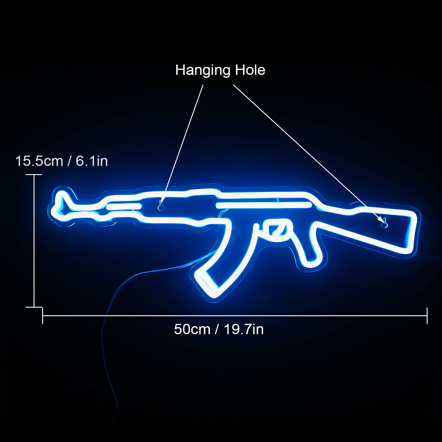 Geweer Neon Zucht Led Kamer Decor Ak 47 Cool Nachtlampje Speeltafel Decoratie Speelkamer Home Store Mooi Hangend Muur Art Gamer Cadeau