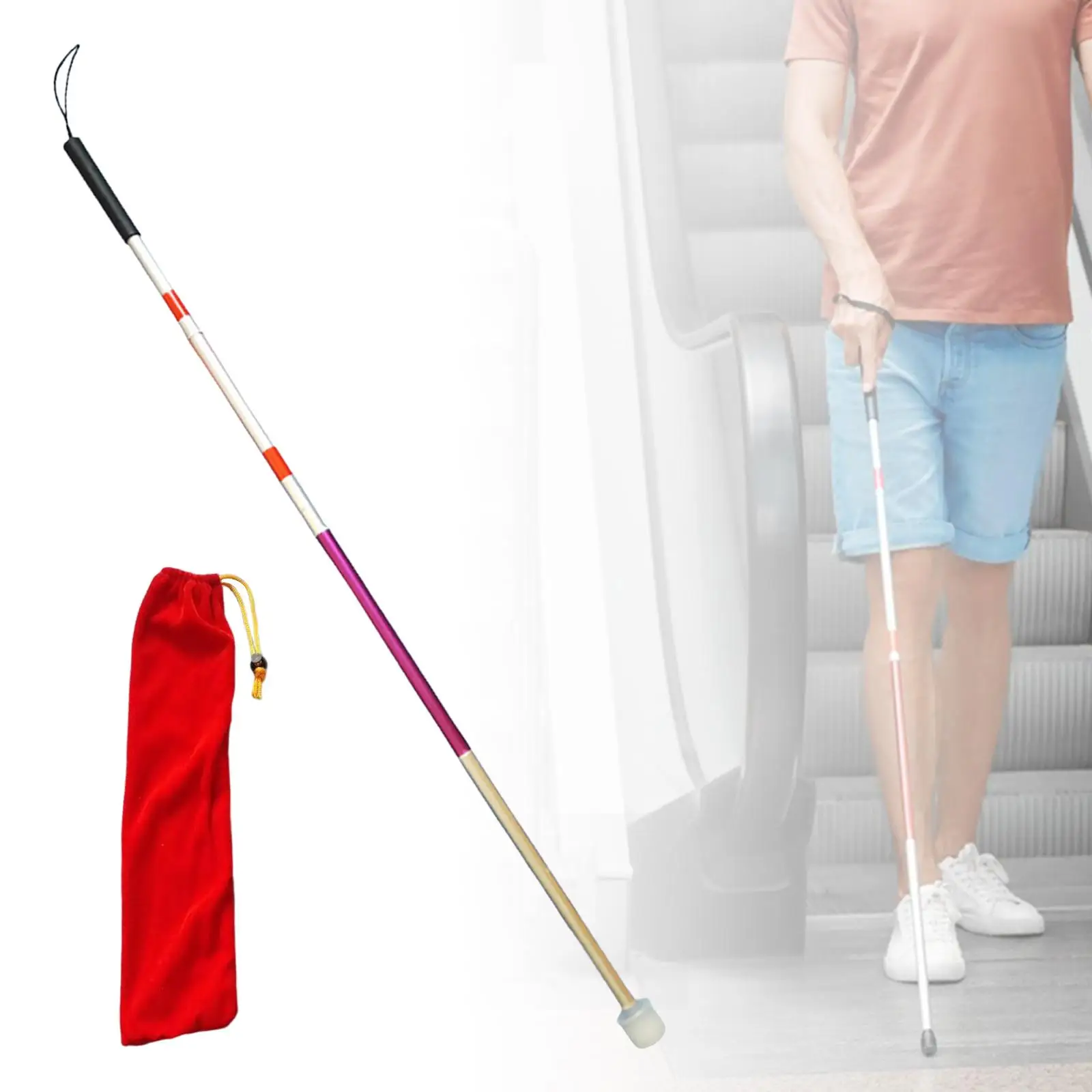 Foldable Cane Hand   Comfortable Walking Cane Blind People Blind 4