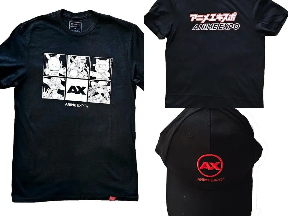 

Anime Expo Acky Bright Men's Shirt, Black Anime Expo Men's T-Shirt, Anime Hat