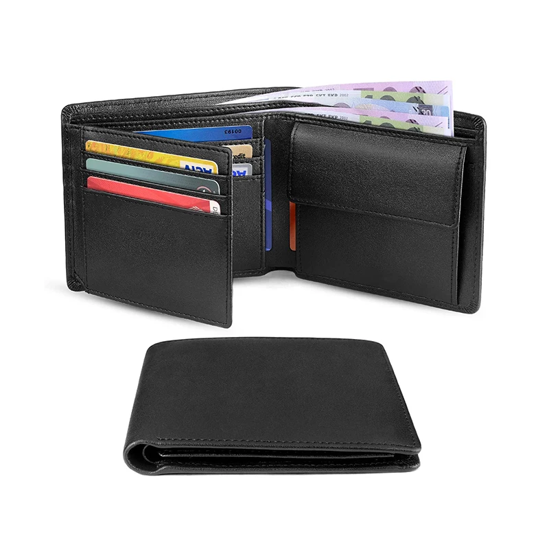 Wallets Mens Slim RFID Blocking Genuine Leather with Coin