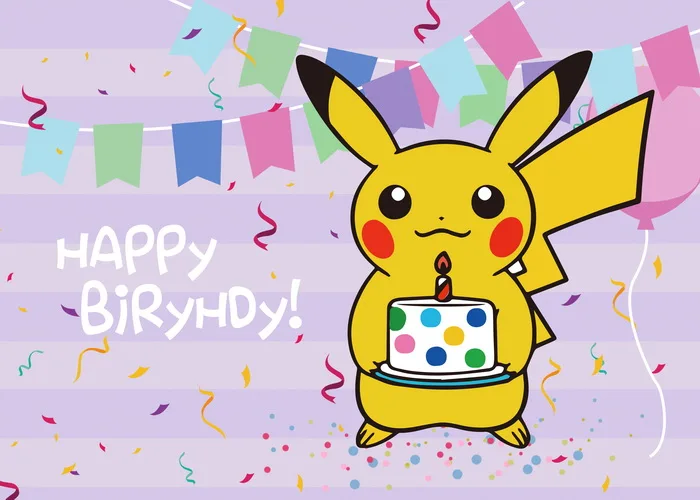 Personalizável Banner Feliz Aniversário, Pokemon Anime Periférico, Pikachu,  Fontes do partido do aniversário, Photo Background