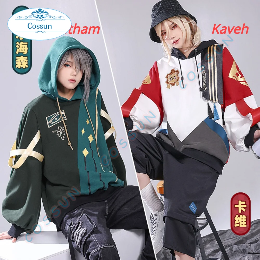 

Толстовка с капюшоном Game Genshin Impact alhaithma/Kaveh, костюм для косплея, повседневное пальто, трендовая аниме ролевая игра, новинка на весну-осень