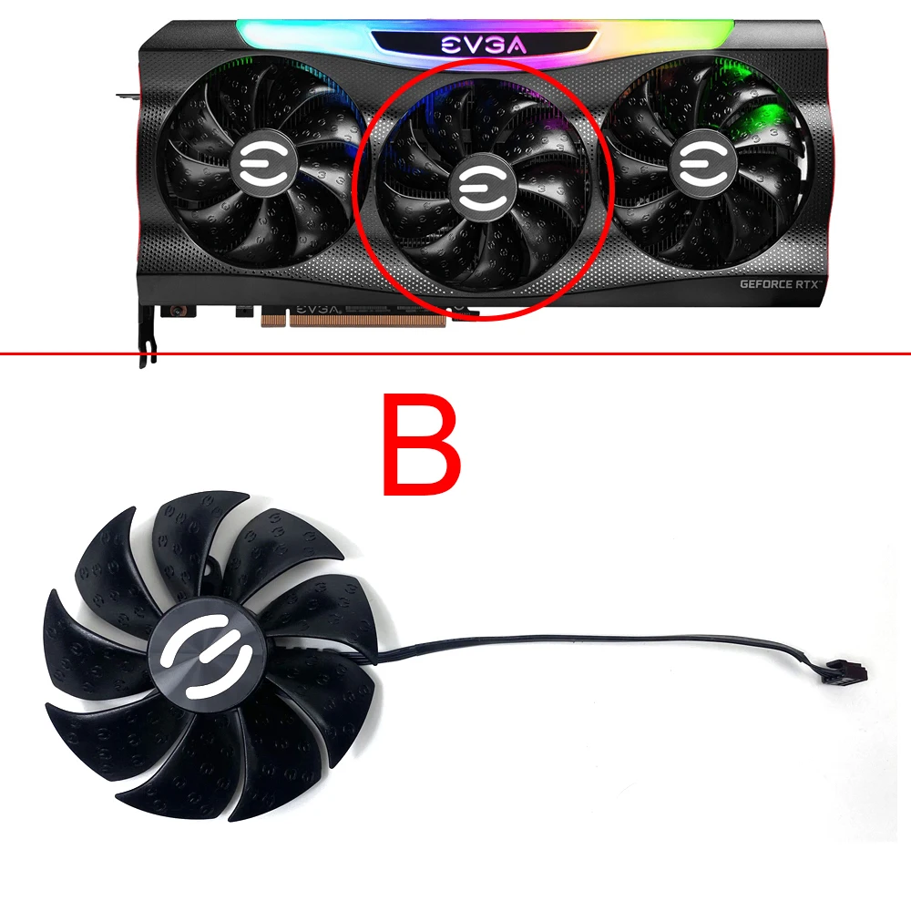 Ultra Gpu Ventilador para Evga Geforce Rtx3080 Rtx 3090 Ftw3 Ultra Ventiladores de Refrigeração 87 mm 4pin Pld09220s12h 0.55a Rtx3090 3080 ti 3070 Ftw3 - Imagem 2