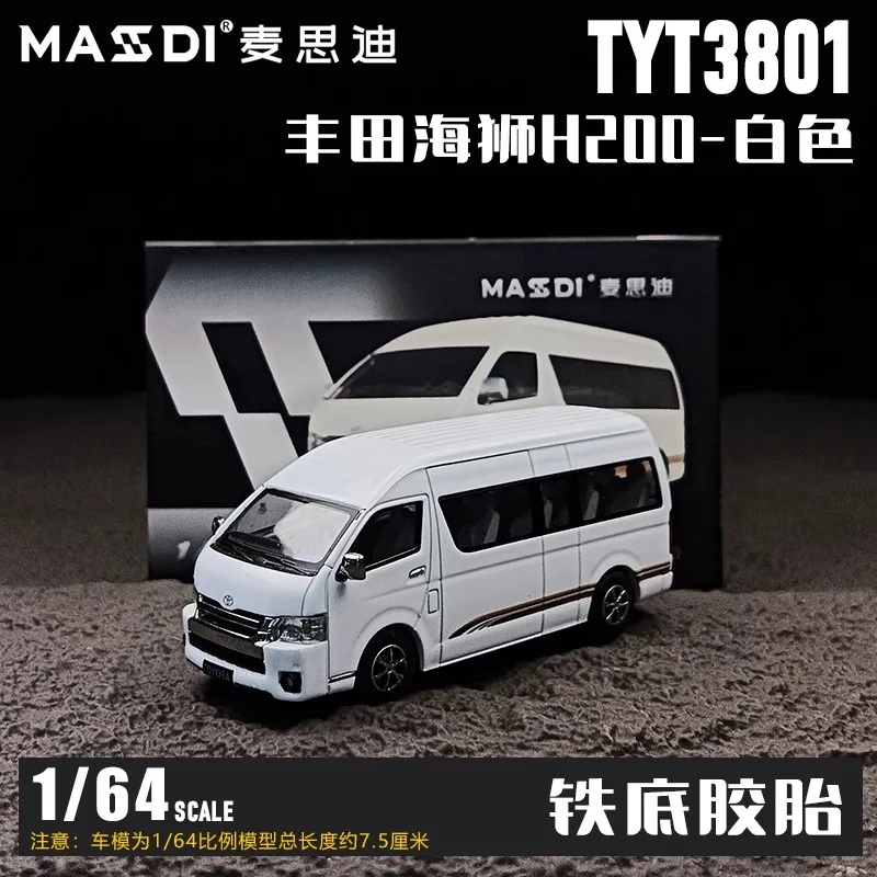 새로 입고된 마스디 1:64 토요타 하이에이스 H200 합금 미니어처 다이캐스트 모델 토요타 하이에이스 버스 MPV 자동차 모델 장난감 어린이 장식 선물