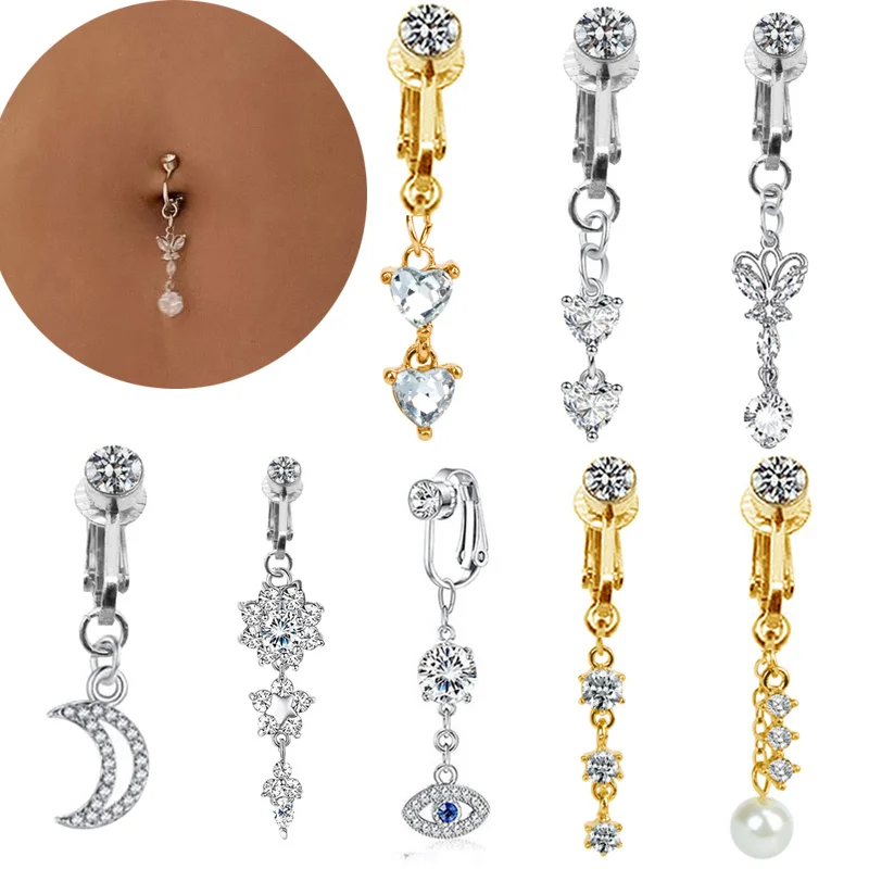 FashionFauxBodyPiercingJewelryFakeBellyPiercingButterflyNavel