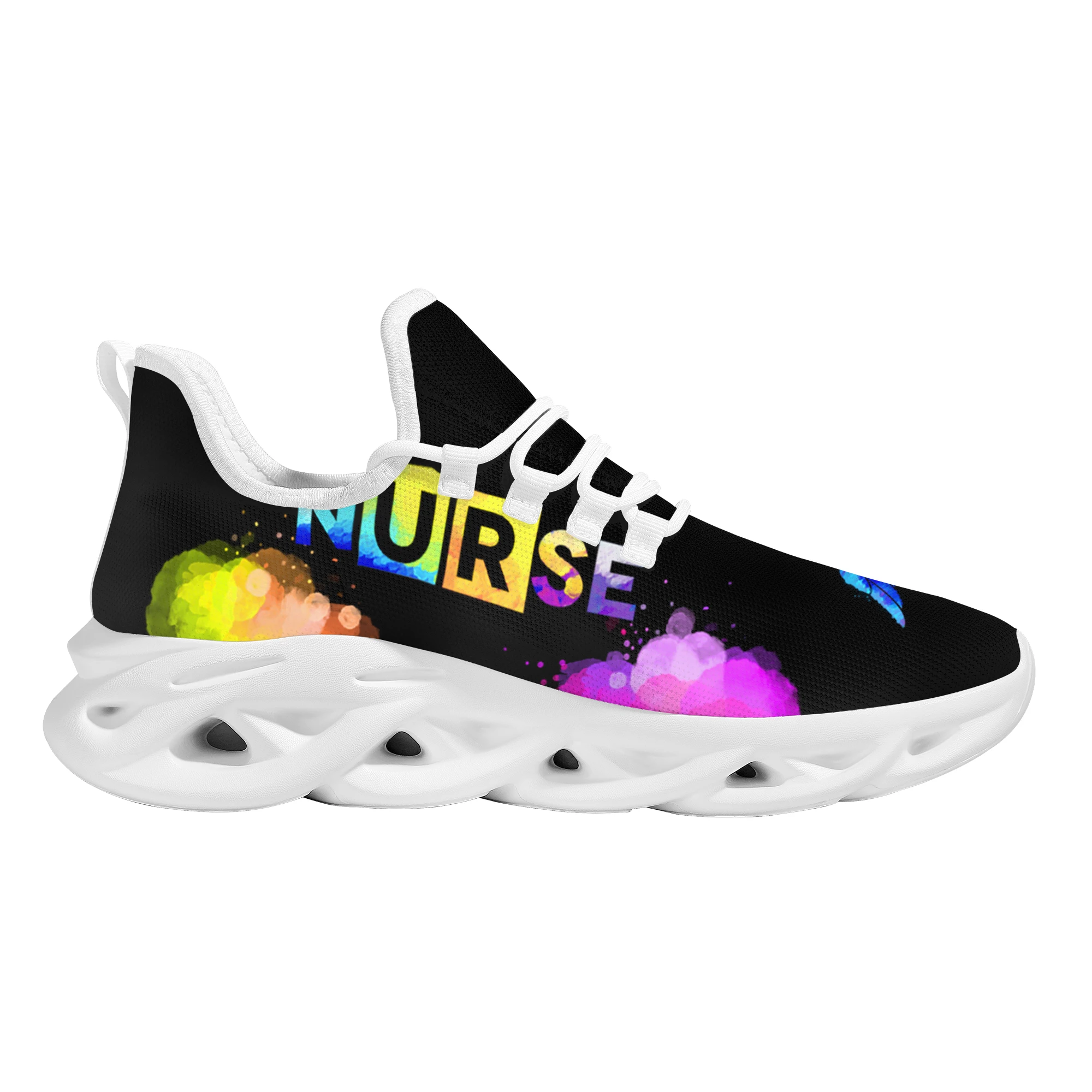 Yikeluo Nurse Print Sport Sneakers for Women Lightweight Breathable Mesh Swing Shoes Casual Shoes Footwear Zapatillas 2022