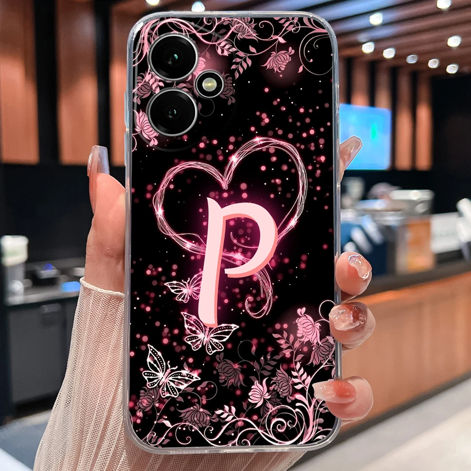 Luxury Letters Pattern Soft TPU Clear Silicone Anti-Drop Phone Case