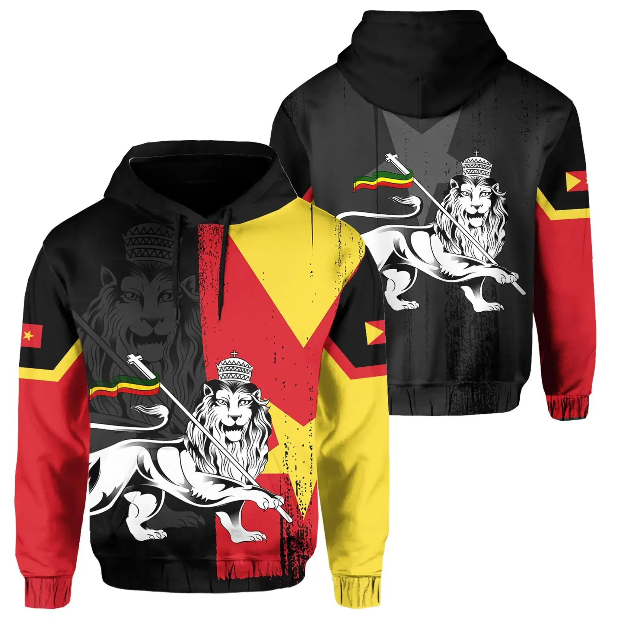 Tessffel NewFashion Custom Name Africa Country Ethiopia Tigray Flag Retro Tracksuit 3DPrint Men/Women Casual Pullover Hoodies 15