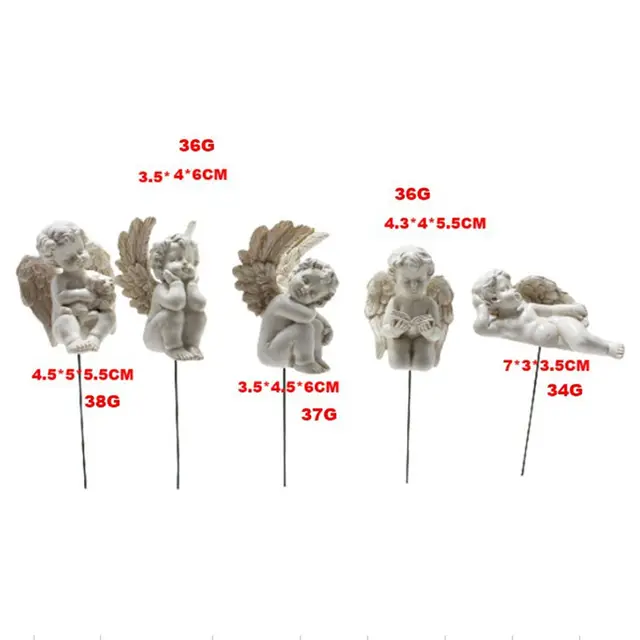 5Db Kislány Gyanta Virágkészlet Plugin Kültéri Aranyos Mikroszkóp Szobor Kreatív Angyal Plug-In Ajándék Virágpot Kertész Dísz - Image 6