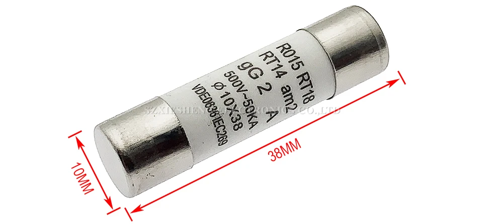 Description Picture 3 of item5PCS 10*38MM Fast Blow Ceramic Fuse 0.5A 1A 2A 3A 4A 5A 6A 8A 10A 16A 20A 25A 32A 40A 380V 500V RO15 RT18 RT14