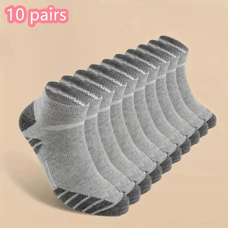 Ankle Athletic Running Socks Cushioned Cotton Breathable Low Cut Sports Tab Socks 1/10/20 Pairs For Men And Women