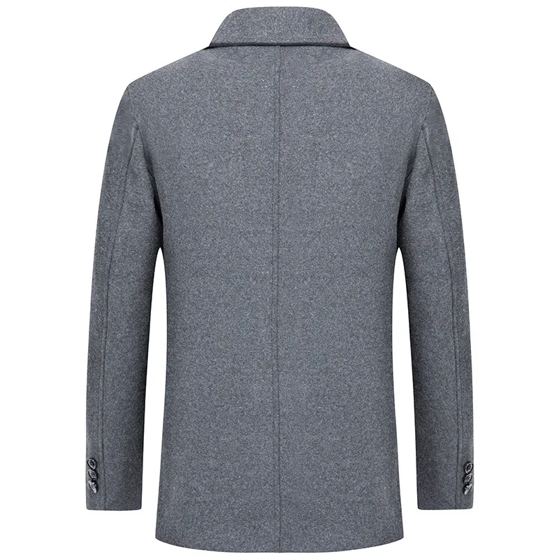 Jackets Business Casual Fleece Liner Woolen Autumn Winter Men Wool Jacket Slim Fit Thick Warm Trench Jackets Mens Brand Outwears 3
