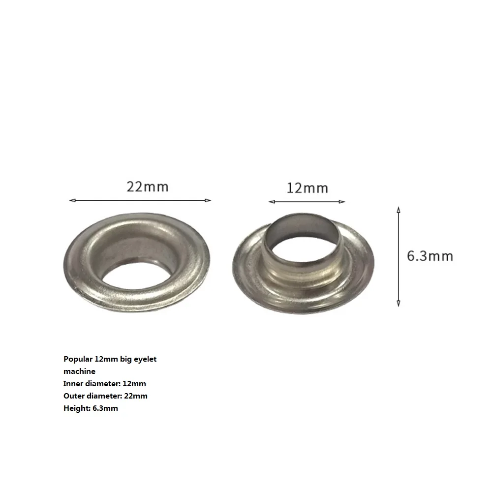 Factory Price Direct 12mm Size 5000pcs Eyelets Grommets for Normal Eyelet Machine 12mm Size 2023 factory supply portable semi automatic eyelet machine with different sizes 5 5mm 6mm 8mm 10mm 12mm
