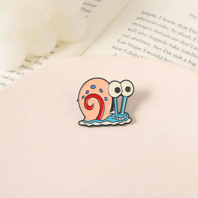 

SpongeBob SquarePants Cartoon Cute Gary The Snail Enaml Pin Badges for Backpack Clothes Gifts for Fans