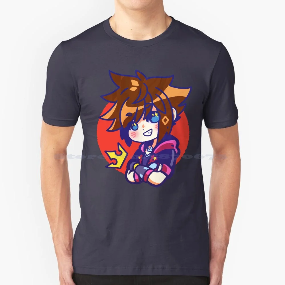 Kh3 Sora T Shirt 100% Cotone Tee Sora Kh3 Kingdom Hearts 3 Videogioco Anime Art Fanart Chibi Kawaii