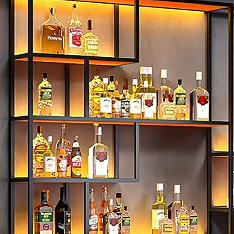Display Wall Mounted Wine Cabinets Restaurant Metal Cocktail Patio Wine Racks Bottles Cellar Botellero Vino Liquor Furniture