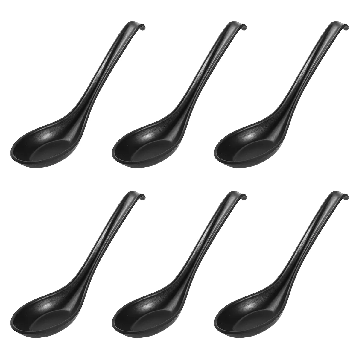 6pcs Soup Spoons Spoons Japanese Style Frosted Surface Hook Style Spoons Melamine Soup Rice Spoons Soup Ladle for Home