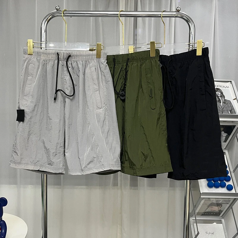 

Men's Shorts Summer Drawstring Nylon Waterproof Loose Quick Drying Trousers Casual Knee Length Pants MA818