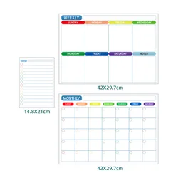 Magnetic Dry Erase Fridge Calendar & Planner Whiteboard Sticker (3pcs)