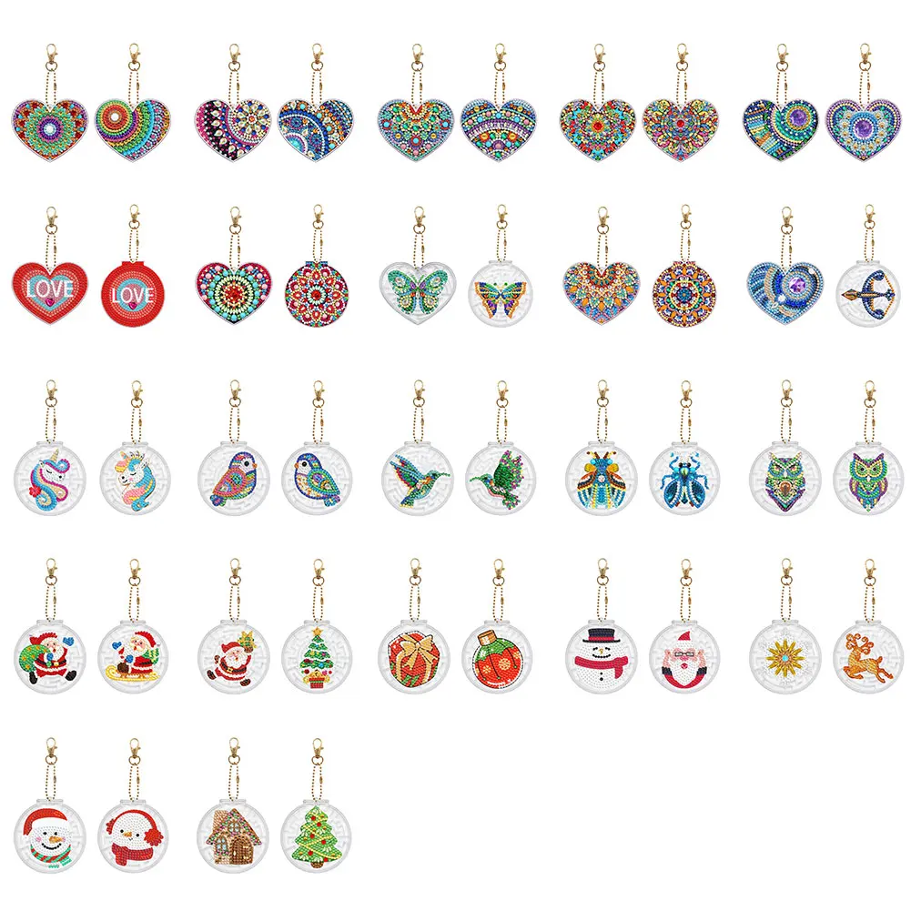 Heart Maze Keychain Ornaments (2 pack) - Diamond Painting