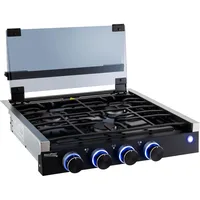 RV Built In Gas Cooktop | 2 Burner or 3 Burner | RV Cooktop Stove | 6,500 and 8,000 BTU Burners |Cover Included(Black, 3-Burner) 1