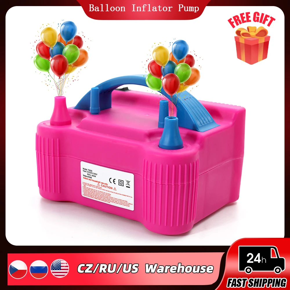Bomba de aire eléctrica de alta potencia para globos, soplador de aire de dos boquillas, herramienta de bomba para inflar de hinchado rápido, compresor de inflable| | - AliExpress