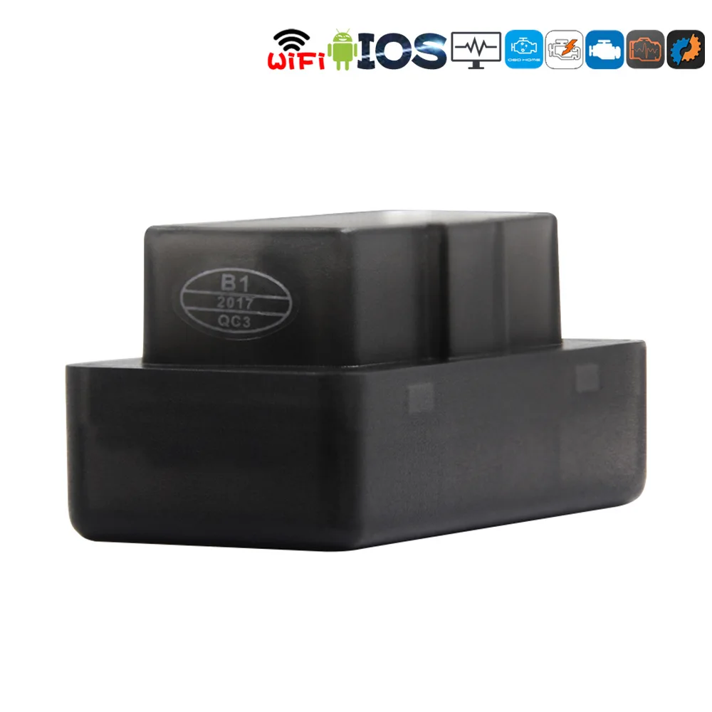 Nero Sottile Mini Car Obd Wifi Supporto Android Apple Car Scanner Fault Clearing