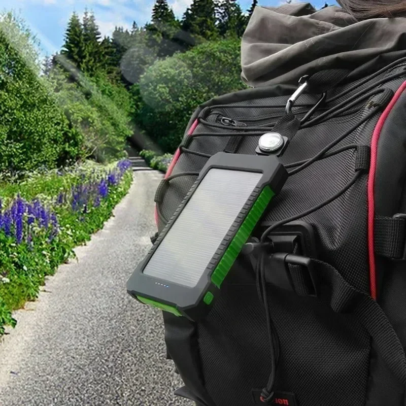200000mAh Portable Solar Power Bank External Battery Fast Charging Waterproof Powerbank with SOS Flashlight Poverbank for Xiaomi 6