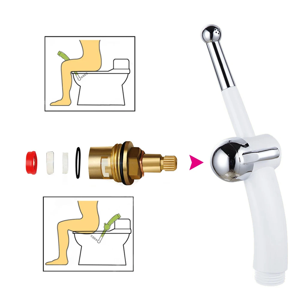 White Black Bidet Sprayer Head Kit Handheld Toilet Wash Bidet Faucet Sprayer Gun Anal Cleaning Butt Plugs Tap Hose Nozzle Set 4