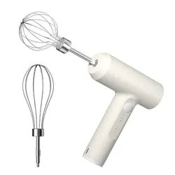 Portable Wireless Electric Mixer - 3-Speed Egg Beater & Baking Tool for Dough, Cake, and Cream (White)