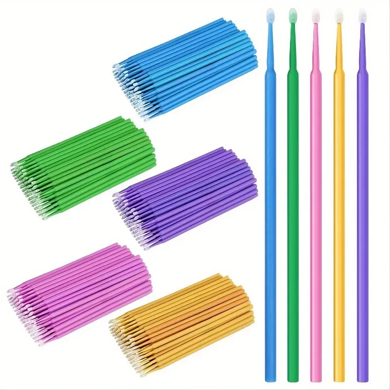 Used for makeup and eyelash cleaning mini cotton swab for easy and precise application of eyelash adhesive grafting 100Pcs/packs cotton swabs,wood cotton swabs,disposable cotton swabs,cleaning swabs