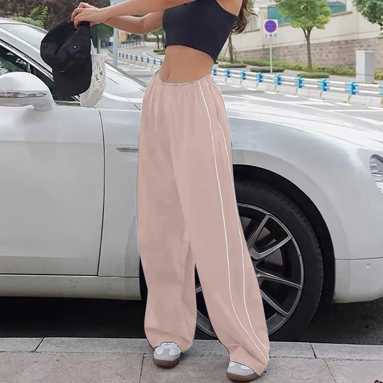 

Women'S Loose Cargo Pants Retro Multi Pocket Low Waist Drawstring Pig Nose Buckle Slim Straight Travel Ware For Women Same Day