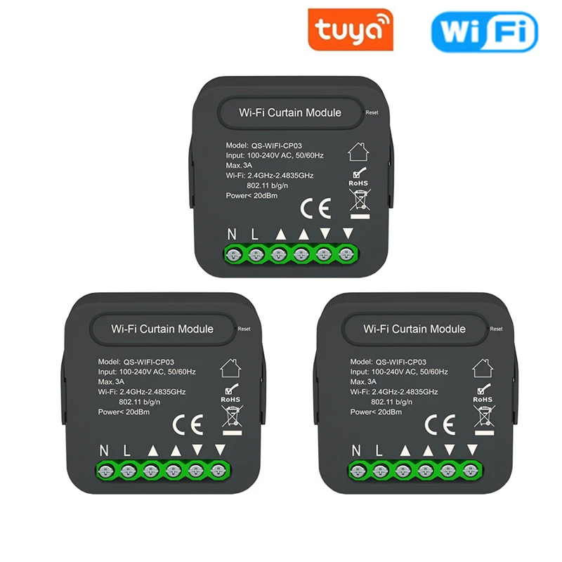Tuya ZigBee Smart Curtain Module Blind Switch for Roller Shutter Wireless Voice Remote Control Compatible with Alexa Google Home 