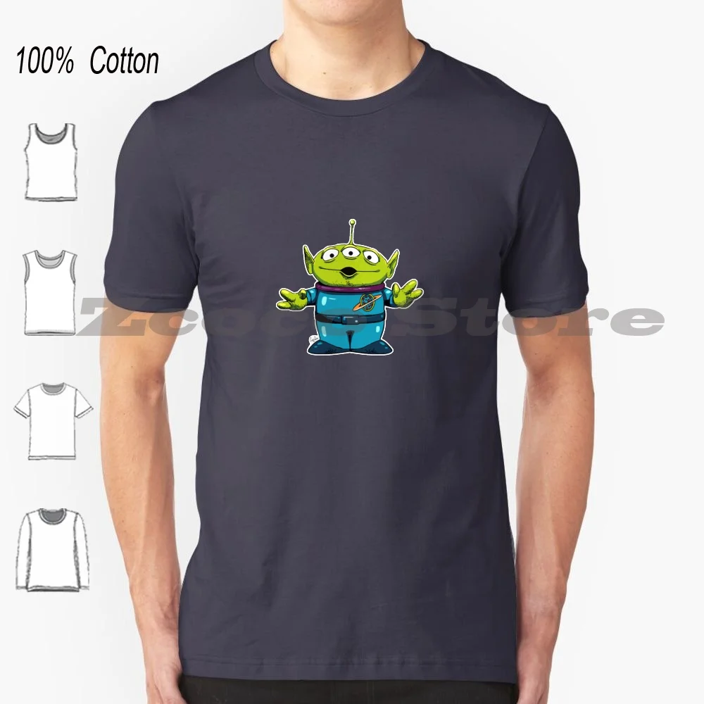 Little Green Man 100% Cotone Uomo E Donna Soft Fashion T-Shirt Little Green Man Cinzia Ciotti Giocattolo Gioco Film Uomo Verde