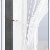 Rideau de porte de climatisation transparent magnétique, rideau de séparation en plastique anti-huile et fumée pour cuisine domestique 5