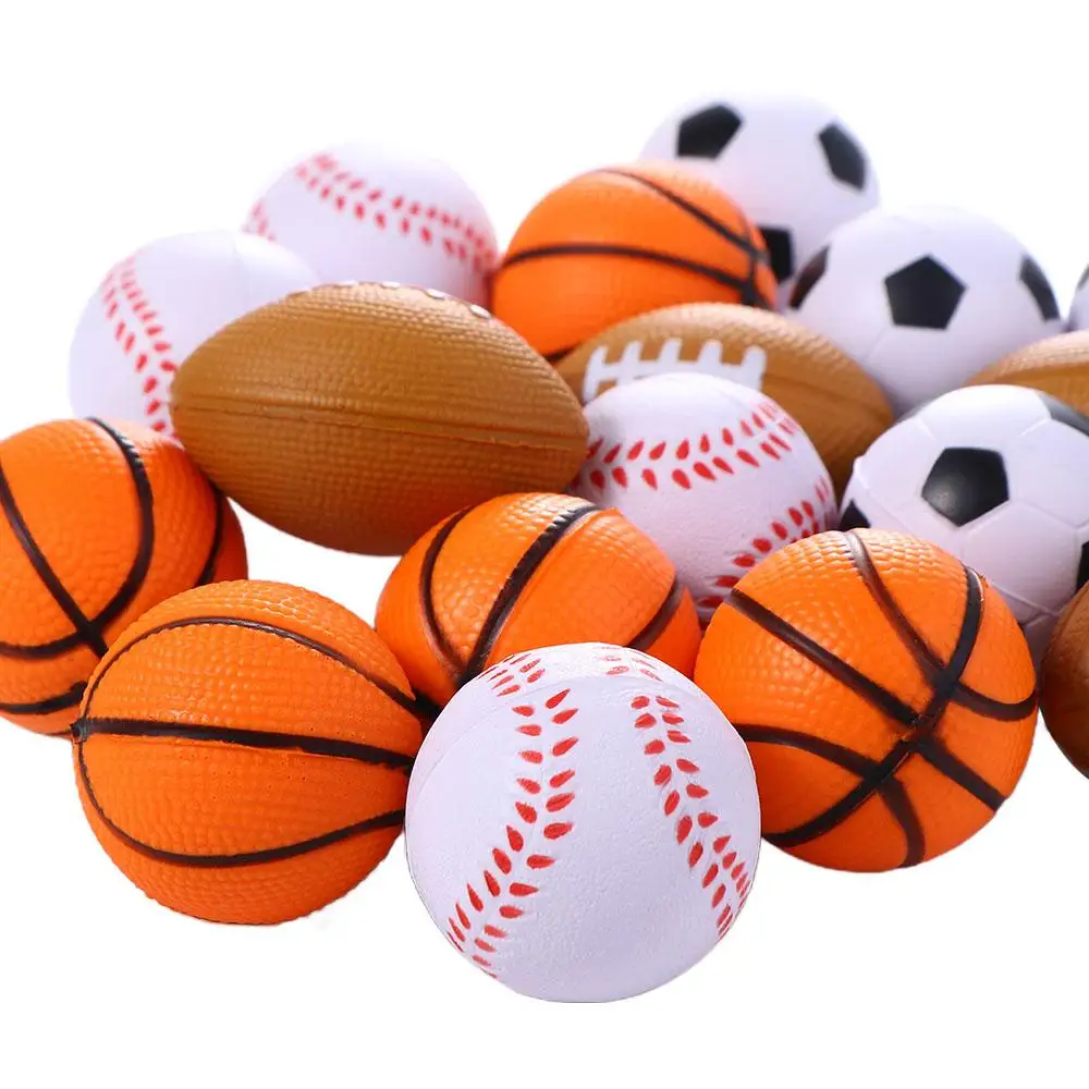 

5Pcs PU Sponge Hand Basketball Baseball Football Rugby Exercise 4cm Soft Elastic Squeeze Ball Kid Small Ball Toy Bouncy Balls