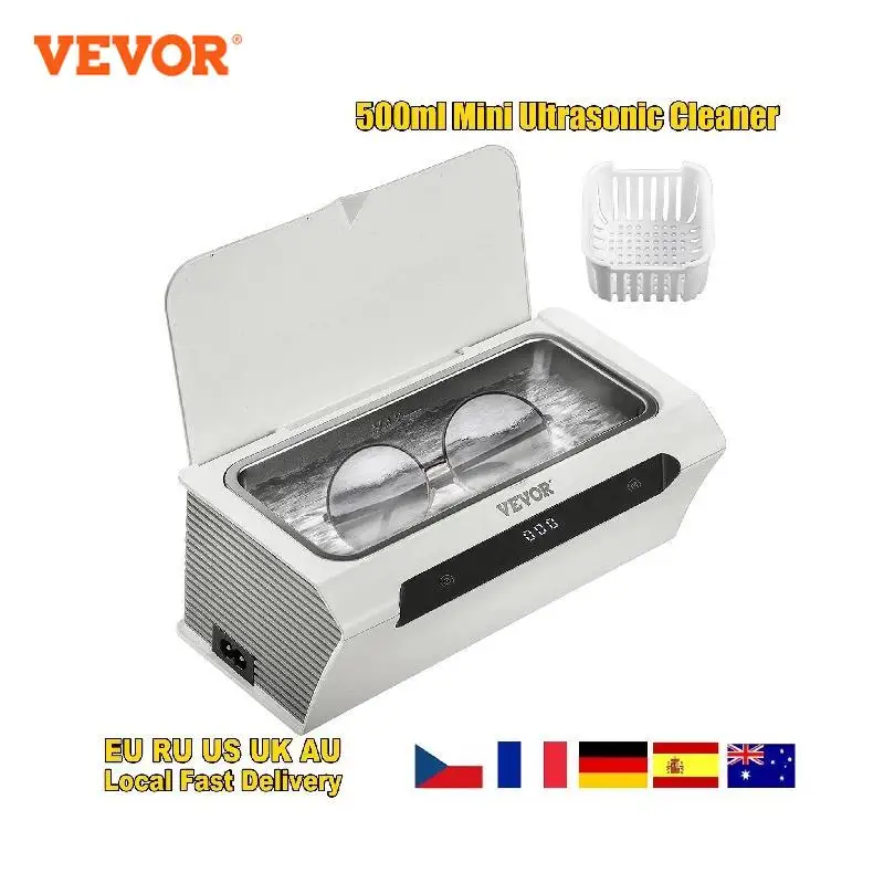 VEOVR 500ml Ultra sonic Cleaner Mini przenośna pralka ultradźwiękowa kąpiel Sonic urządzenia czyszczące do okularów urządzenia domowe