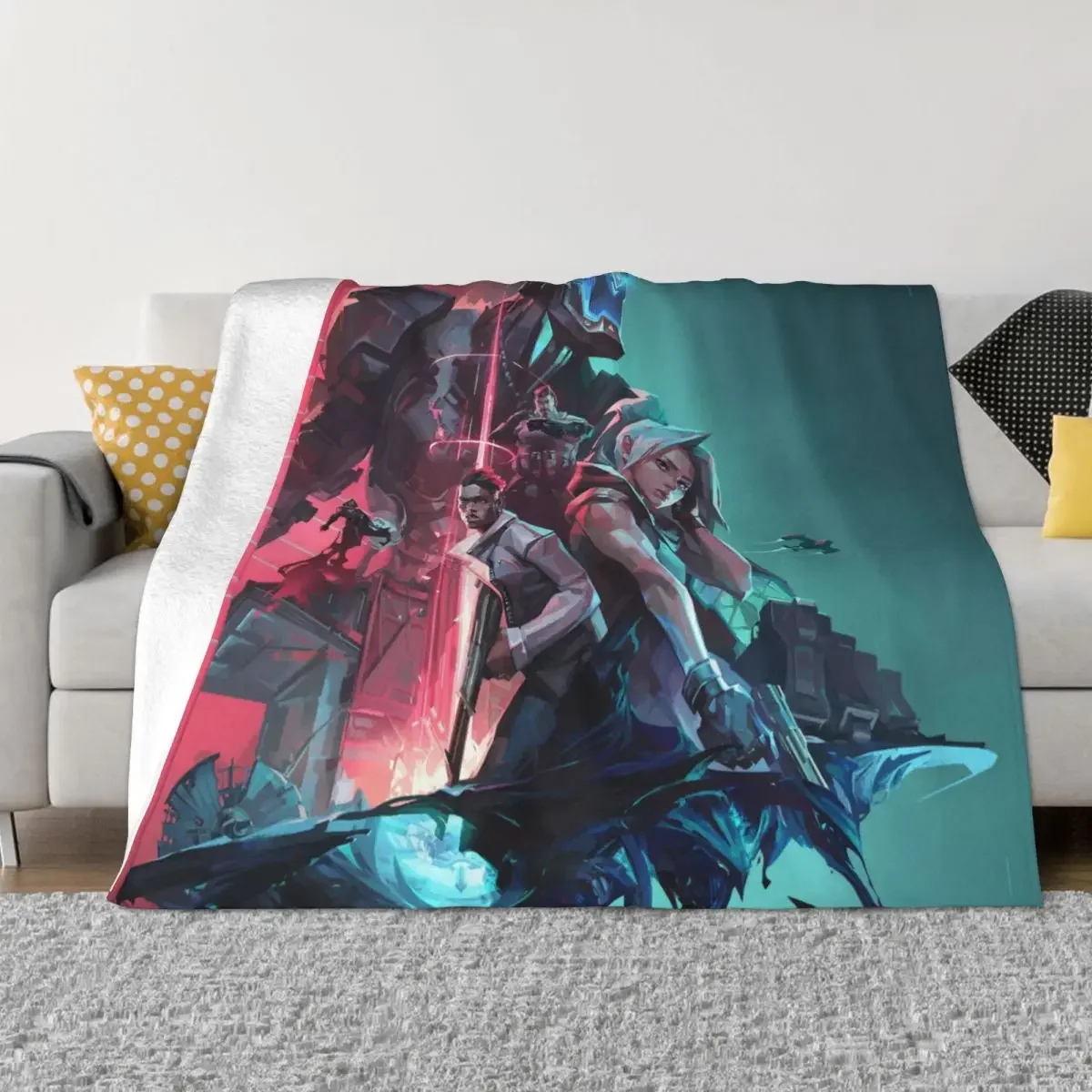 

Valorant Game Blanket Flannel Decoration Poster Portable Home Bedspread