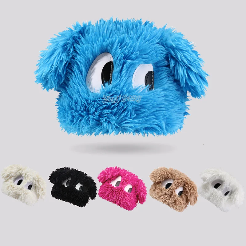 

Soft Cute Long Ears Eyes Ushanka Ear Protection Bucket Hat Winter Thickened Warm Plush Cap