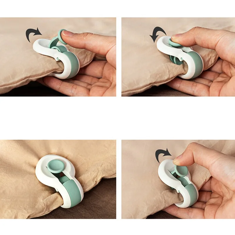 Bed Sheet Clips 6pcs Quilt Blanket Clip No Needle Safety Invisible Bed Cover Sheet Holder Household Non-slip Device Bedspread Bed Sheet Fixator