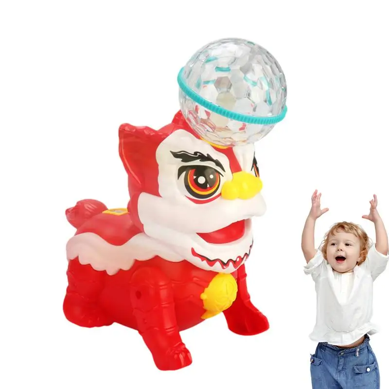 

Spinning Lion Dance Toy 360 Degree Rotation Chinese Dancing Lion Toy Interactive Lion Dancing Robot Doll With Head Ball for kids