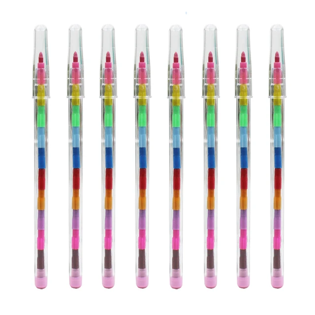 4Pcs 10colors DIY Replaceable Crayons Oil Pastel Creative Colored Pencil Graffiti Pen For Kids Painting Drawing Cute Stationery