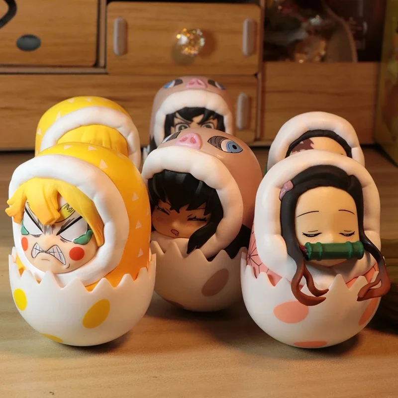 

Demon Slayer Figure Kamado Tanjirou Figure Kawaii Zenitsu Action Figures PVC Model Ornaments Wacky Tumbler Stress Relief Toys