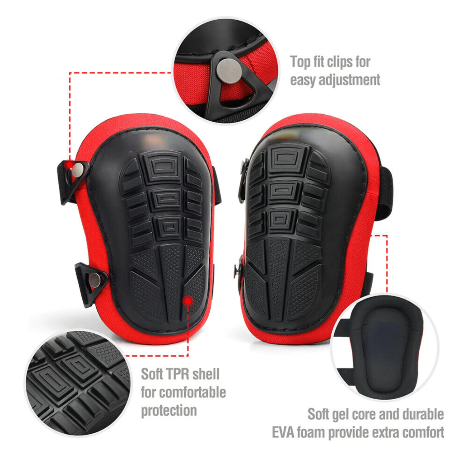 Durable, Reliable, and Protective Knee Pads for Construction, Gardening, Flooring, Carpentry, and Garage Use-Comfortable L