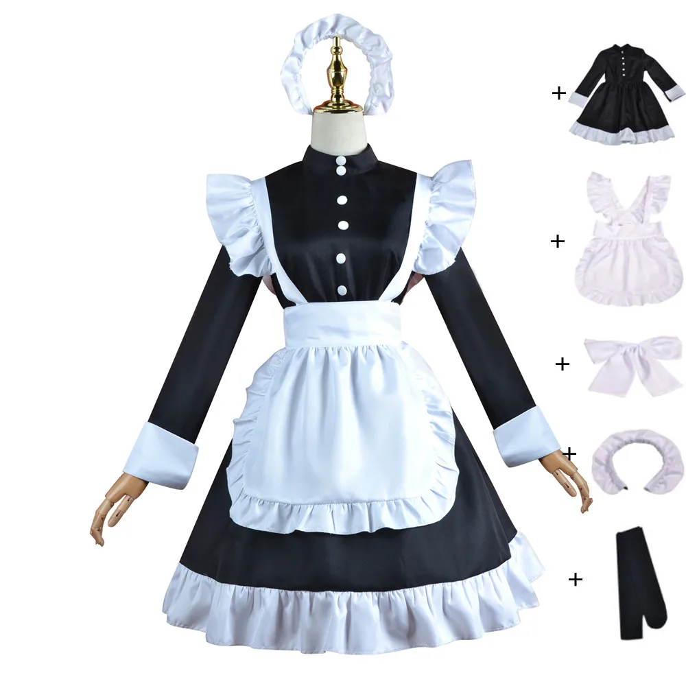 Maid Valet Manservant Housekeeper Cosplay Costume Anime Cafe Black