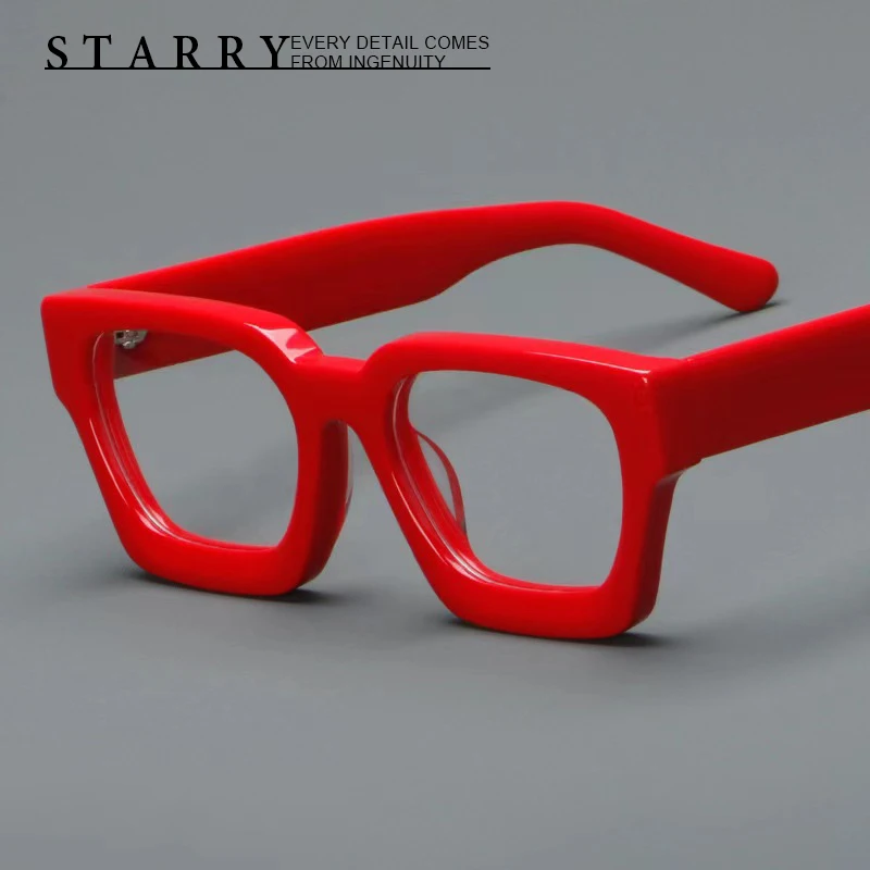 

Acetate Men Eyeglasses Frame Quadrate High Quality Pure Handmade Glasses Retro Optical Myopia Reading Personalized Women Eyewear